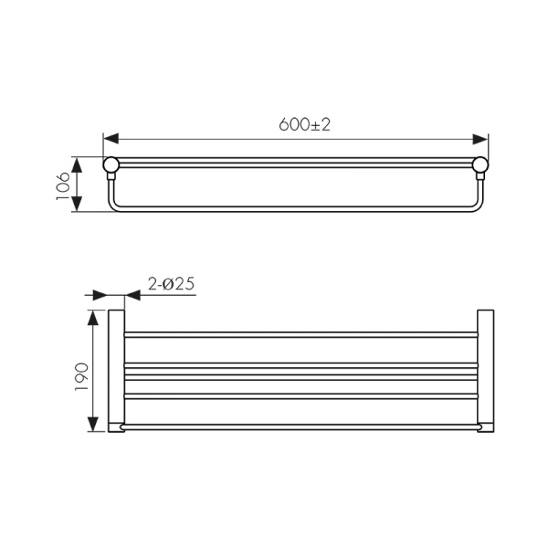 KH-3209 Полка для полотенец с держателем KAISER Vita